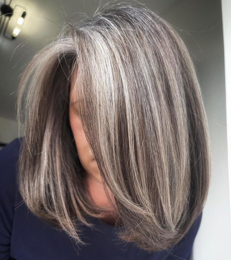 Vortex  Ash Blue Gray Ombre with Dark Roots Long Wavy Synthetic